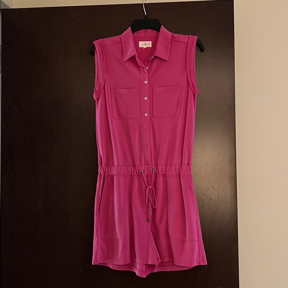 Lou & Grey Size XS Pink Collared Romper